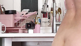 Petite Blonde Big Boobs Kitchen Cumshot Sextape One 4K