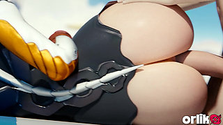 Mercy Overwatch Hot Big Ass Buttjob Tease Hard Anal &cowgirl Riding Moans - 3D Animation