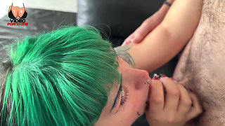 She Gets Laid with Her Boss, He's Excited About Her Tattoos and Green Hair!