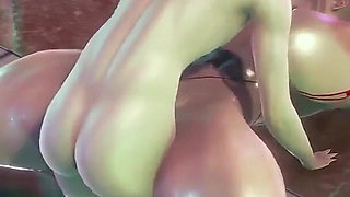 Fucking a Big Boobed Chick in the Pool - Hentai