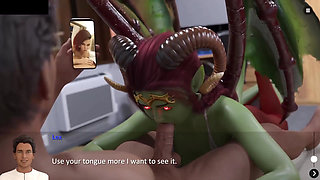 Demoness Sucks Cock While GF Swings - the Spellbook Corruption Route #6 Animated Sex Game