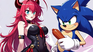 Provocative game in animated scene