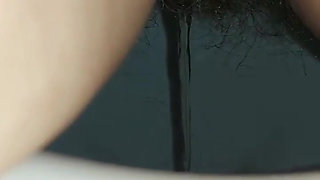 Woman Pissing in the Toilet, Golden Shower, Hairy Pussy Pee