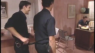 Lusty blonde with massive tits gets pussy slammed on desk