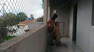 Hot Brazilian Wife Teases Hubby on Balcony - Femdom SPH & Spanking