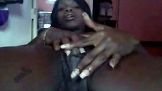 Phat Pussy Black Girl Close-Up Fingering Hard Clit
