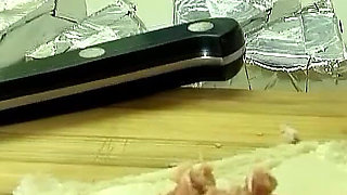 Step brother fucks horny blonde teen Cristal to orgasm in the kitchen