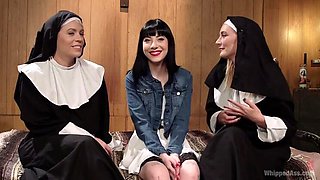Helena Locke, Charlotte Sartre & Mona Wales: Anal Training for a Submissive Nun