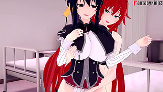 Akeno Joins a Threesome with Rias Gremory - Dxd Ntr Madness Series