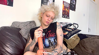 Silent Smoking Handjob JOI Blowjob Spit Long Tongue