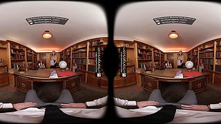 VR Plowers: Towheaded Teenager Rails a Phat Weenie in the School Principal’s Office - VR Porno