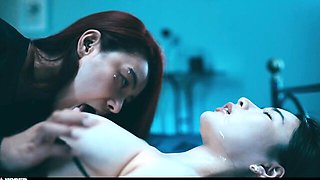 Rae Lil Black's scissoring in lesbian dirt by Vored