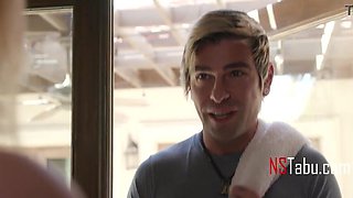 Cougar next door borrows douche then tempts neighbor