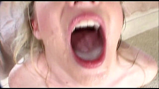 Blonde Silicone Slut Deepthroats Two Fat Monster Cocks and Gets Wrecked