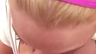 19 year old teen college girl Mindy Belle POV blowjob cum swallow