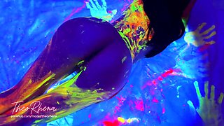 Neon Glow Xxx – Wild Fluorescent Hump on the Sofa with TheoRhena!