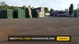 Granny Walking Outside in Black Leggins