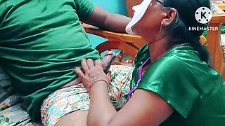 Tamil - Desi girl seducing her boyfriend and gave nice blow to take him on bed - erotic moaning with tamil audio